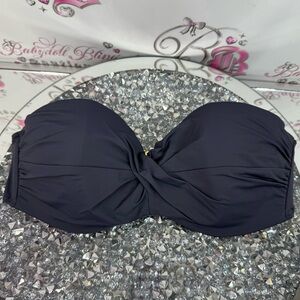 Victoria's Secret bikini top strapless Black and Gray Bikini Top Gold Accent